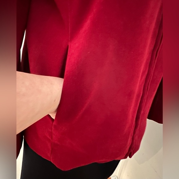 Karen Scott Red Zip Collared & Pockets Shoulder Pads Fully Lined S 12 Zip Front. - Picture 6 of 15